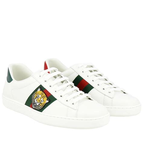 gucci men's new ace leather lace up sneakers|Gucci ace sneakers men discounted.